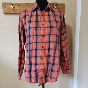 St. John's Bay Pink Coral Flannel Button Down Shirt